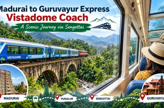 Madurai to Guruvayur via Sengottai: Experience Kerala’s Scenic Beauty with the New Vistadome Coach