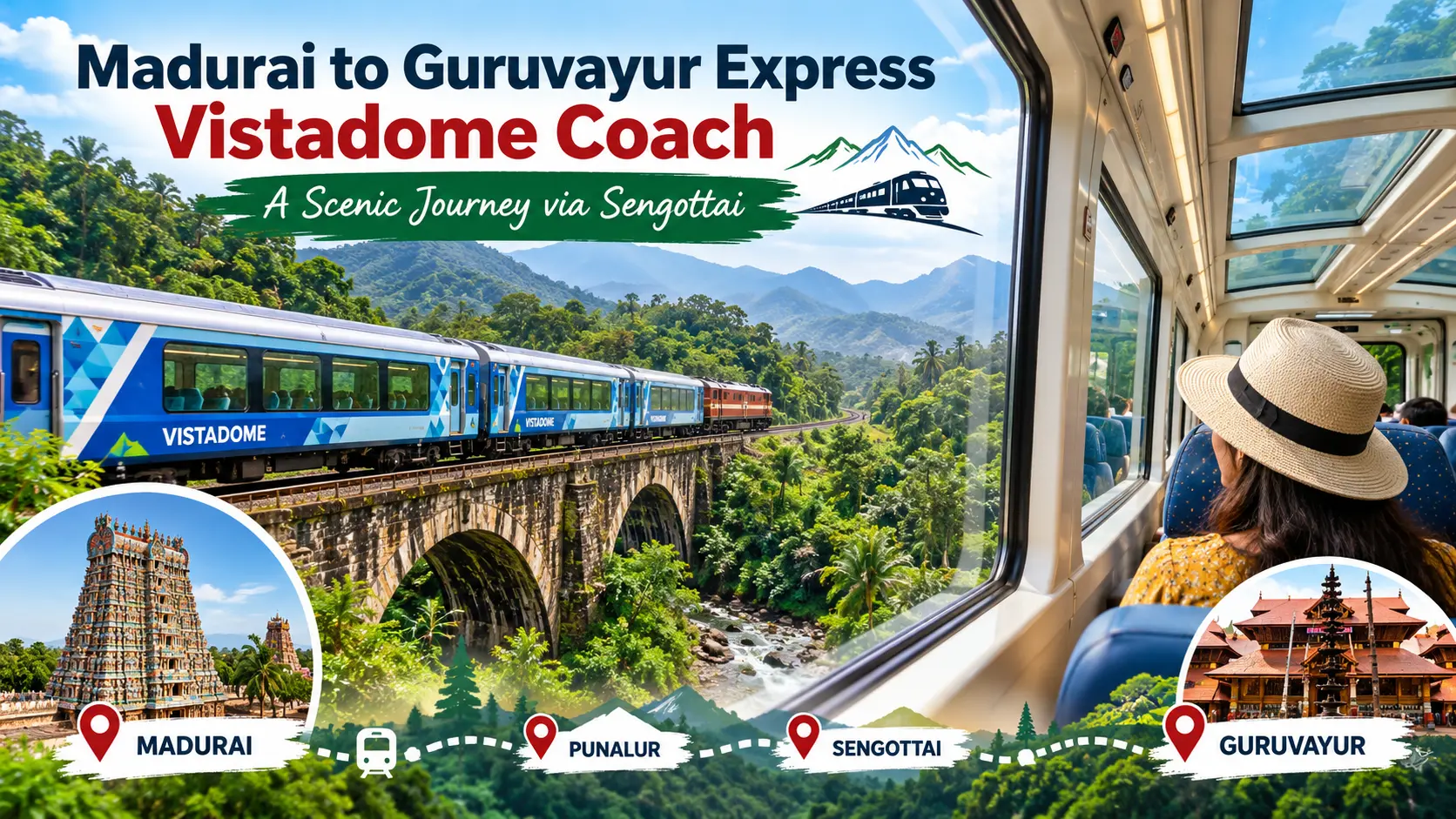 Madurai to Guruvayur via Sengottai: Experience Kerala’s Scenic Beauty with the New Vistadome Coach